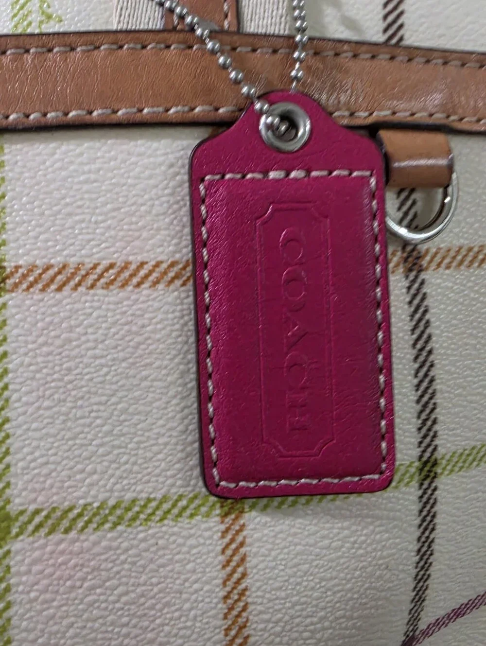 Coach Vintage Plaid Tote Bag in Raspberry Pink Plaid